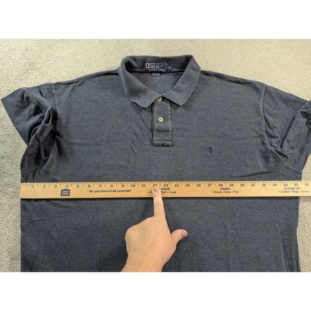 Polo Ralph Lauren Mens XL Blue Short Sleeve Pique Cotton Polo Shirt Pony Logo